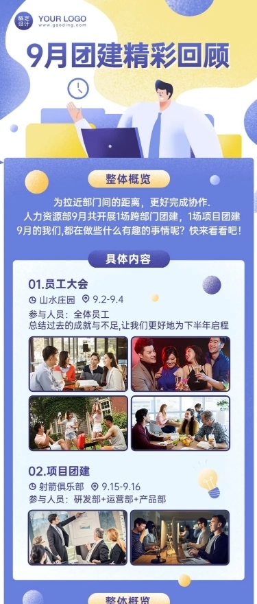 企业团建活动回顾总结长图