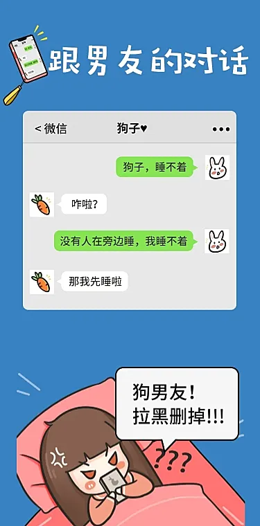 卡通对话手绘条漫文章长图