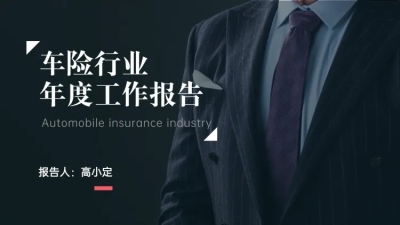 商务风保险行业工作报告PPT