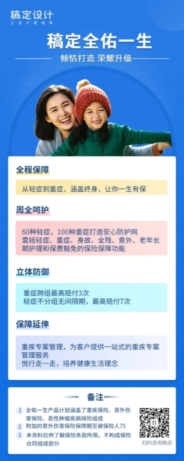 金融保险产品营销简约保险产品长图海报预览效果