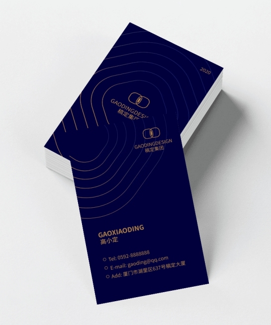 商务蓝金渐变个人形象竖版名片预览效果