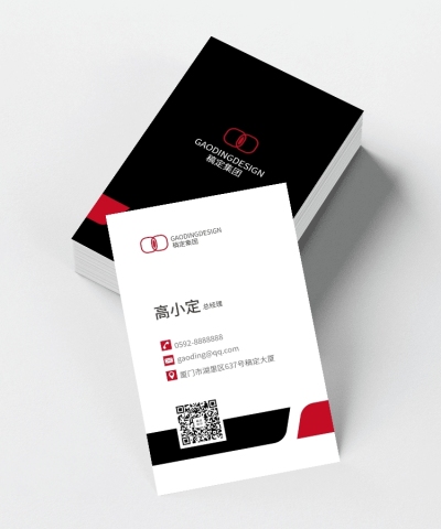 商务地产装潢黑白个人形象竖版名片