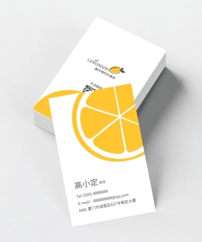 水果美食餐饮个人形象竖版名片