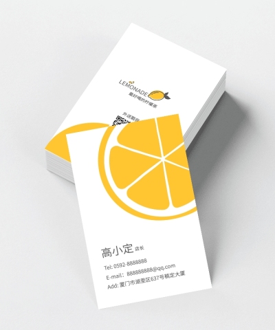 水果美食餐饮个人形象竖版名片