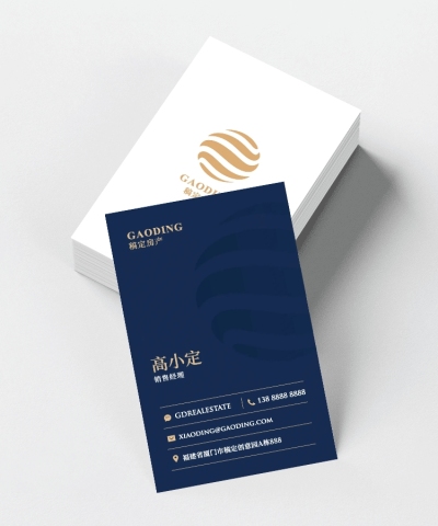 销售经理房地产科技个人形象竖版名片