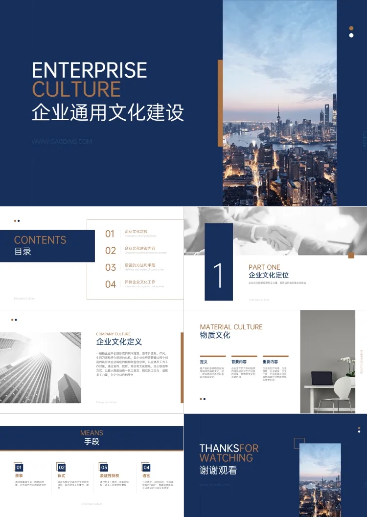 点击进入编辑 商业风文化建设PPT预览效果