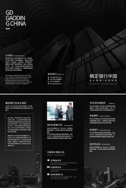 企业介绍金融宣传册三折页预览效果