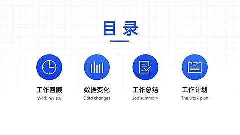 简约运营总结汇报PPT目录页