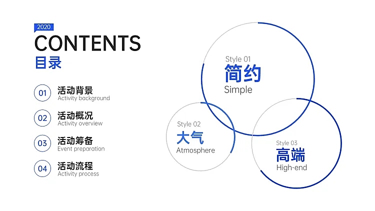 简约商务关键词PPT目录页
