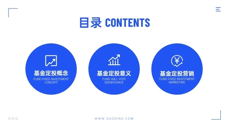 通用金融理财PPT目录页预览效果