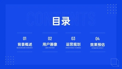 极简商务运营方案PPT目录页