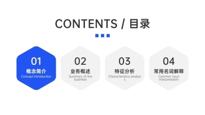 简约金融产品推广PPT目录页