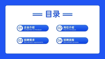 商务企业招聘PPT目录页