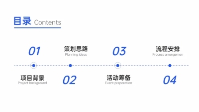 简约商务地产金融PPT目录页