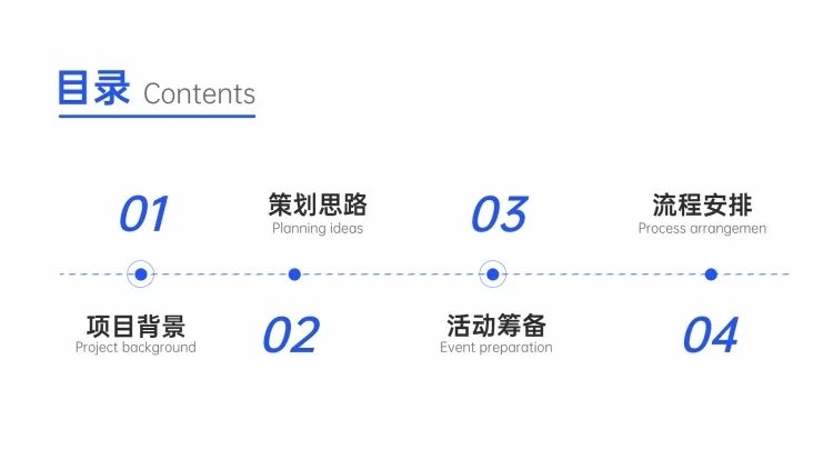 简约商务地产金融PPT目录页预览效果