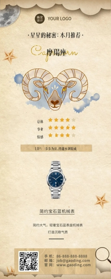 十二星座生日月产品推荐占星预览效果