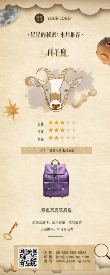 十二星座生日月产品推荐占星预览效果