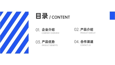 简约品牌企业介绍PPT目录页