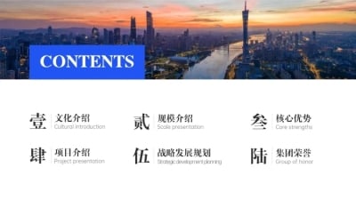 金融地产企业宣传PPT目录页