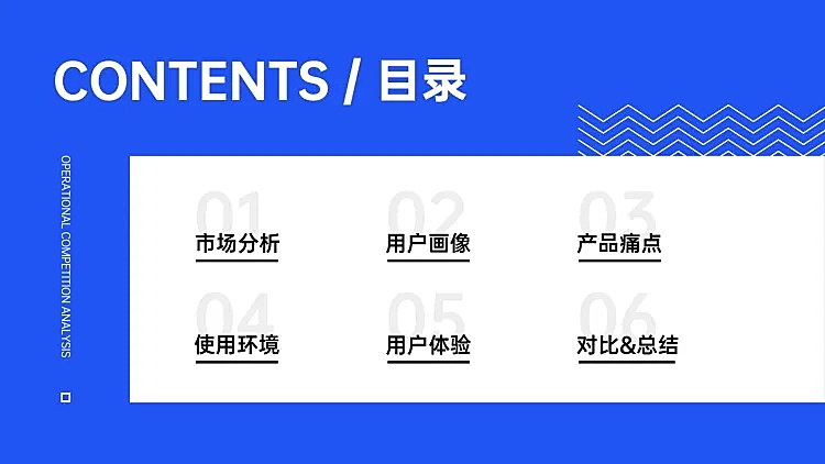 简约时尚运营总结汇报PPT目录页