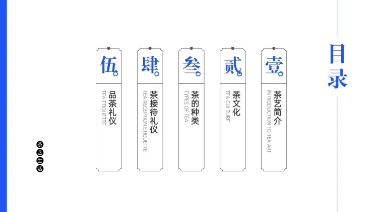 中国风茶艺产品PPT目录页预览效果