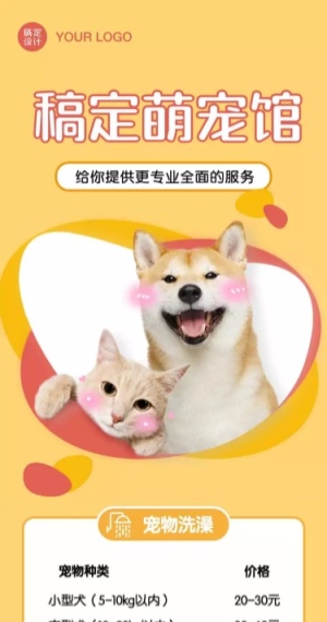 宠物馆开业活动价目表文章长图