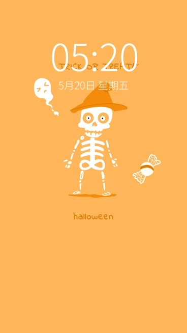 万圣节骷髅头创意手机壁纸预览效果