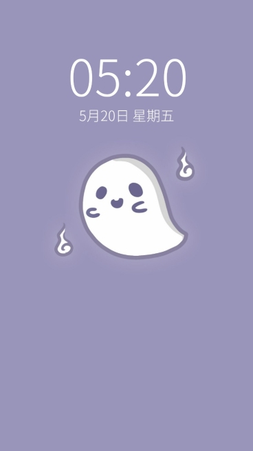 万圣节卡通可爱小幽灵手机壁纸预览效果