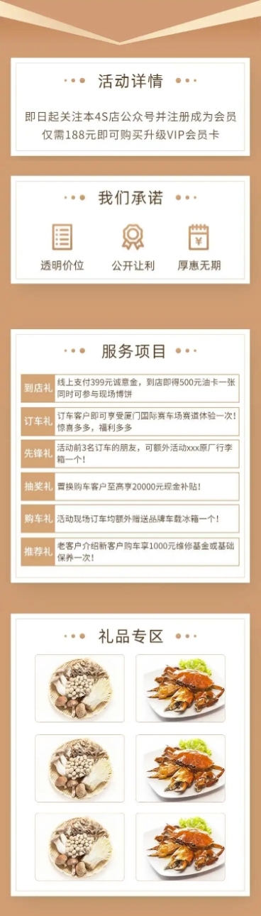会员日vip汽车4s店促销活动详情页预览效果