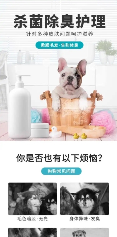 简约宠物洗护用品详情页