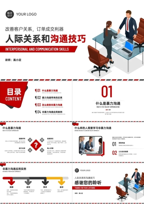 企业员工内部沟通技巧培训PPT预览效果