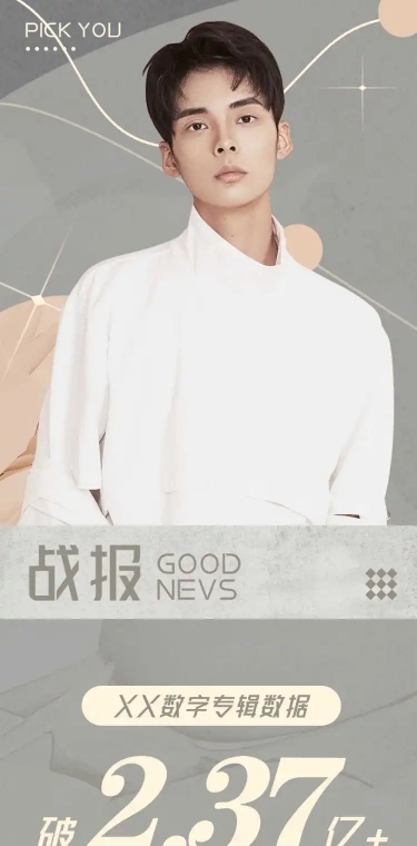 喜报数据战报饭圈公告长图明星应援