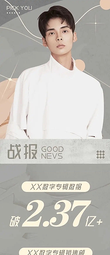 喜报数据战报饭圈公告长图明星应援