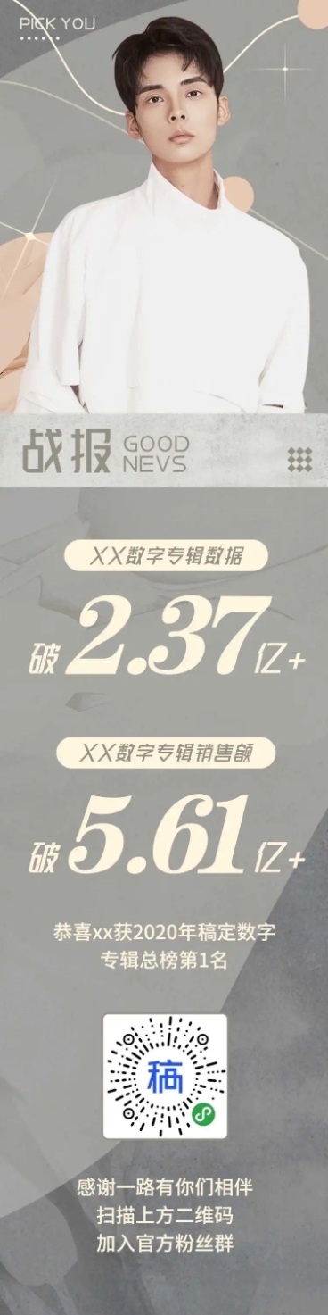 喜报数据战报饭圈公告长图明星应援预览效果