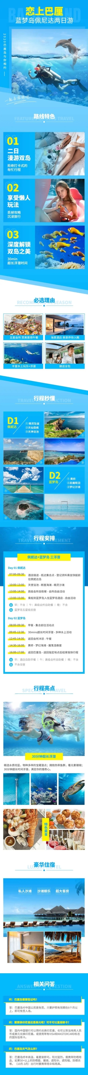 巴厘岛海滨大海潜水境外旅游详情页预览效果