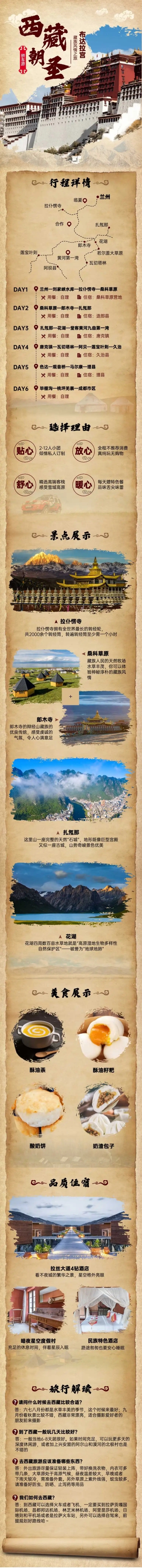 西藏复古画卷民族西北旅游详情页预览效果