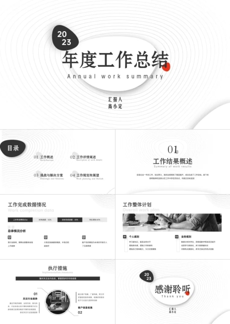 年度工作总结汇报PPT预览效果