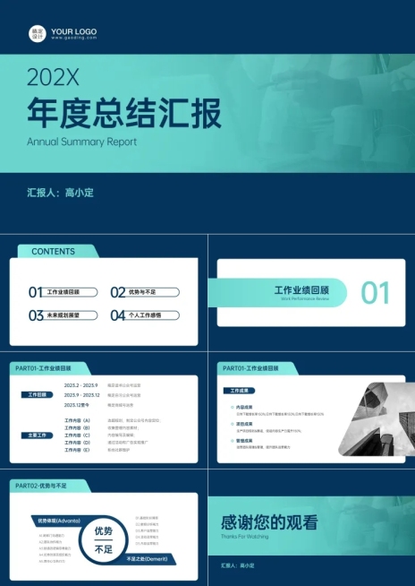 创意年度总结汇报PPT预览效果