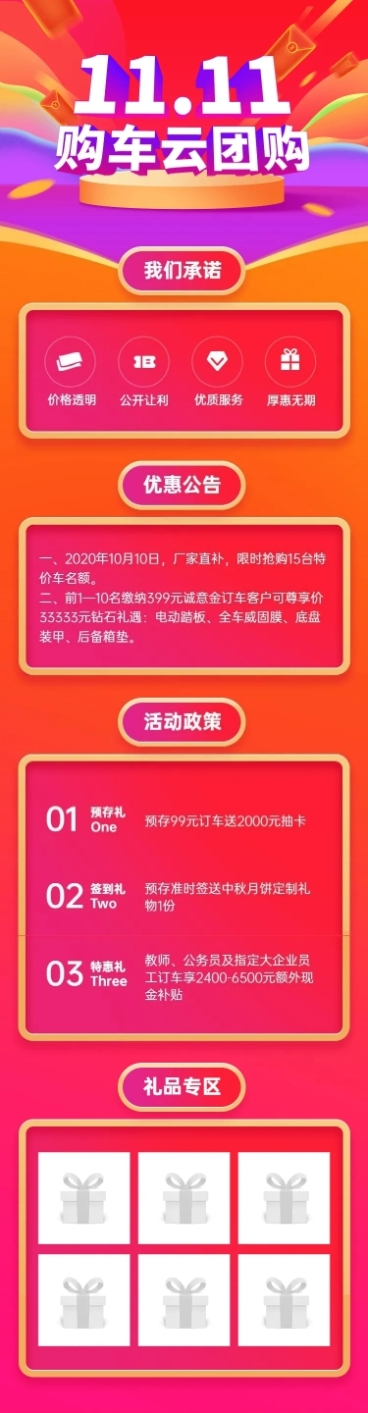 年终双11大促汽车活动喜庆详情页预览效果