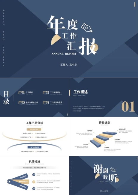 总结工作述职汇报PPT预览效果