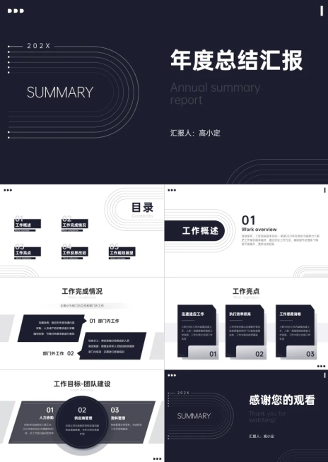 年终总结汇报晋升PPT预览效果