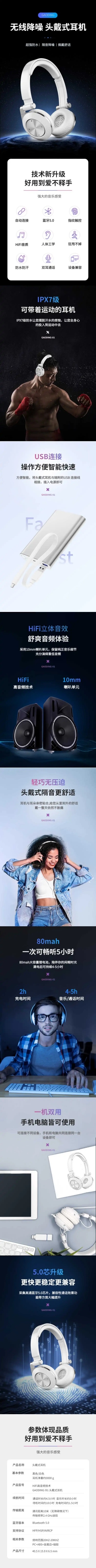 科技风数码耳机电商详情页