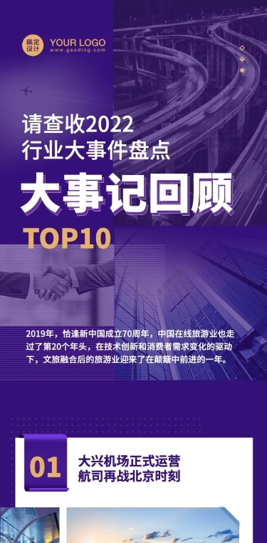 年度行业大事盘点年末回顾总结长图