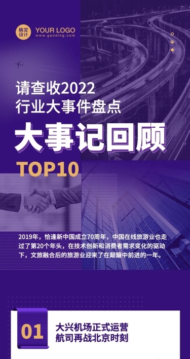 年度行业大事盘点年末回顾总结长图