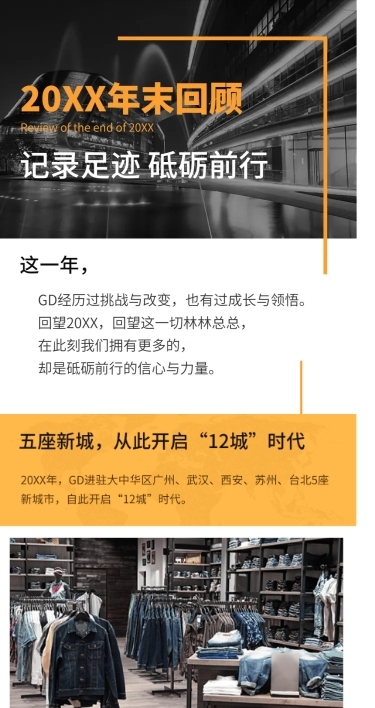 年终回顾连锁门店地图流程时间轴文章长图