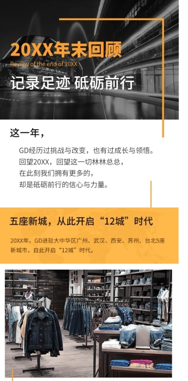 年终回顾连锁门店地图流程时间轴文章长图