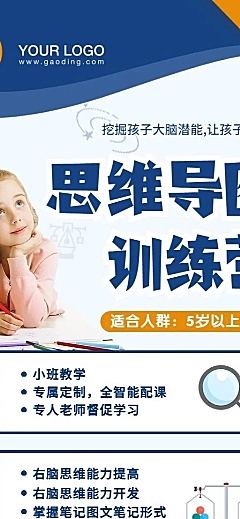 早幼教思维导图招生长图海报