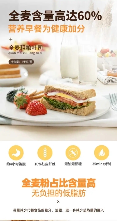 食品蛋糕甜品面包吐司详情页