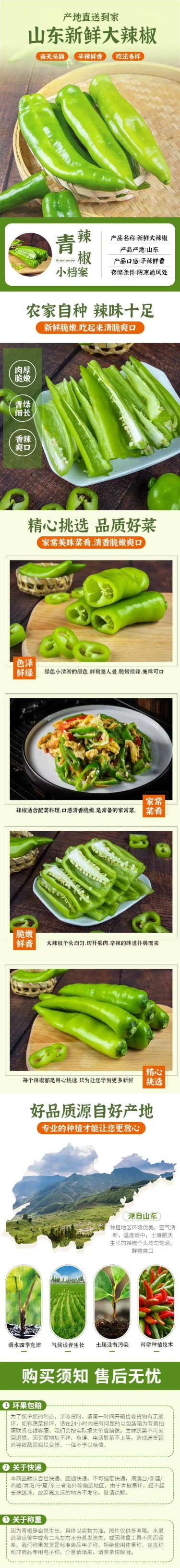 食品生鲜蔬菜青椒详情页预览效果