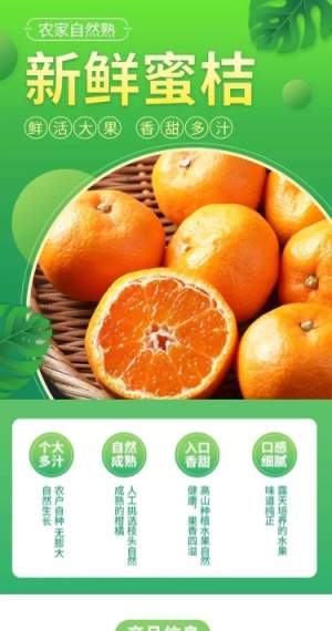 食品生鲜水果橙桔子详情页